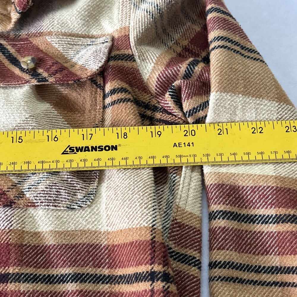 Brixton Bowery Plaid Flannel Shirt Mens Small Brown Rust Gold Long Sleeve - Picture 9 of 13